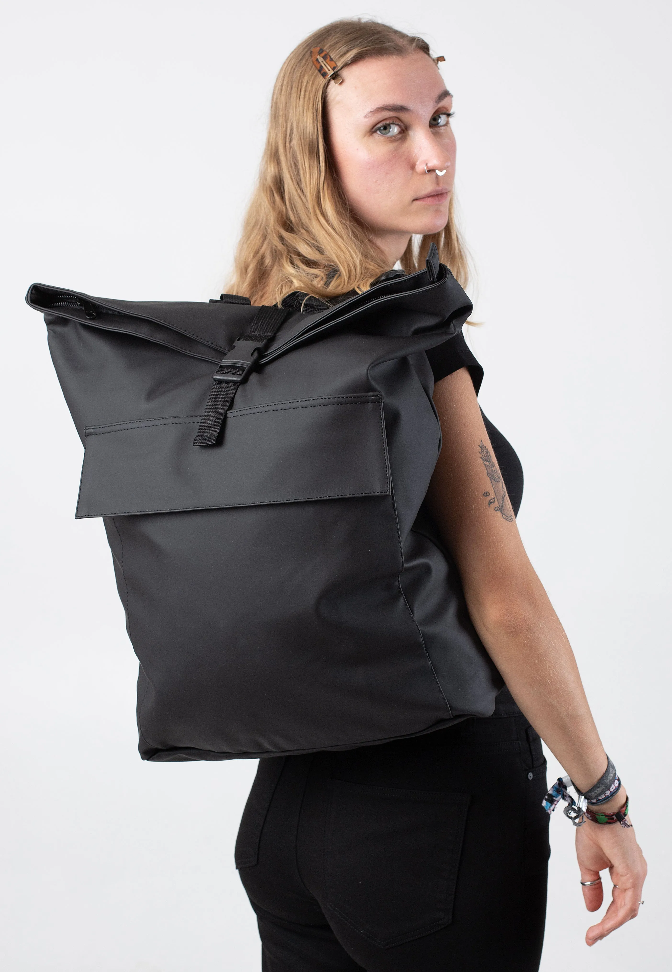 Urban Classics - Flap-pocket Cyclist Black - Backpack