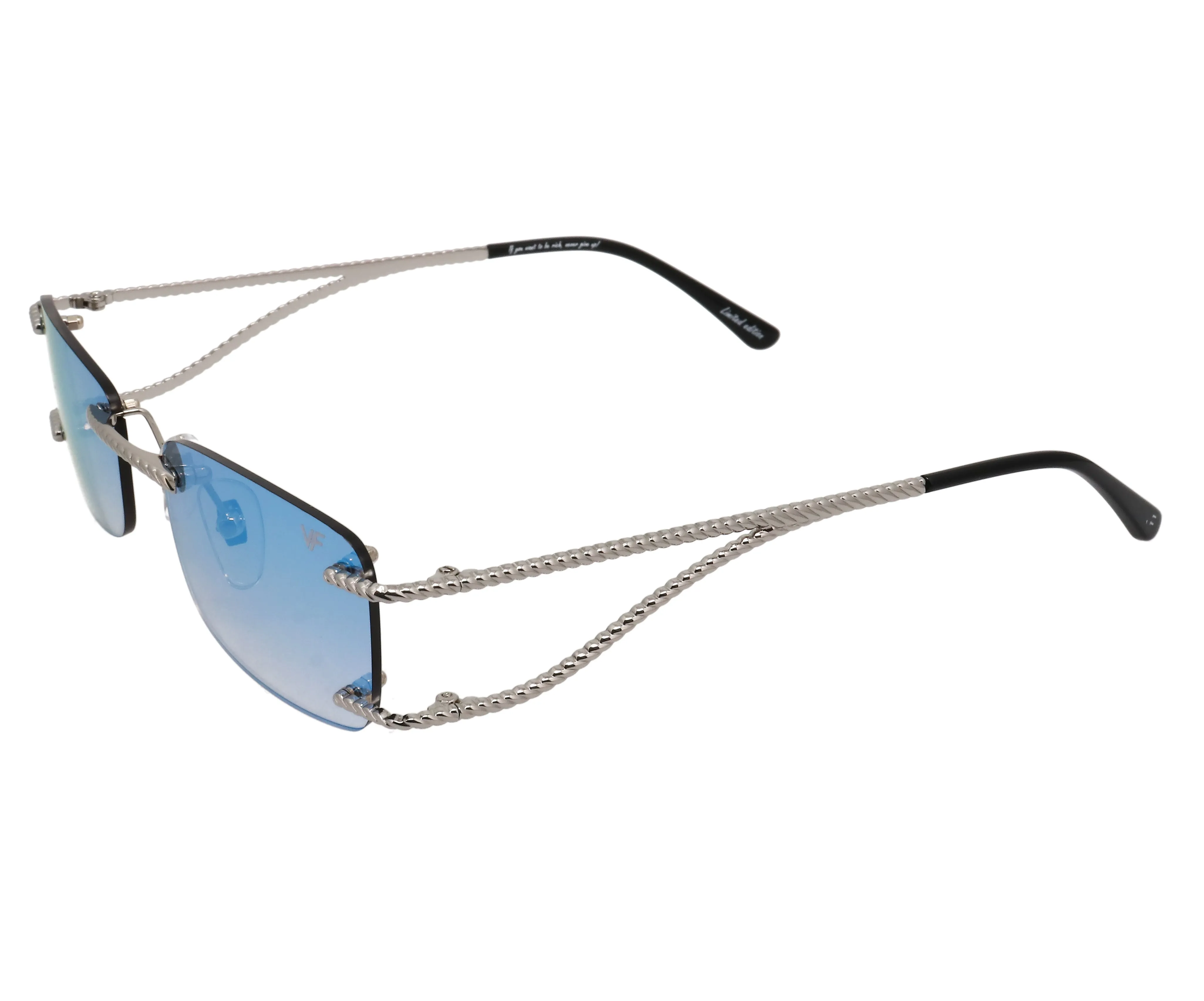 Wall Street Rimless Drill Mount 24KT White Gold