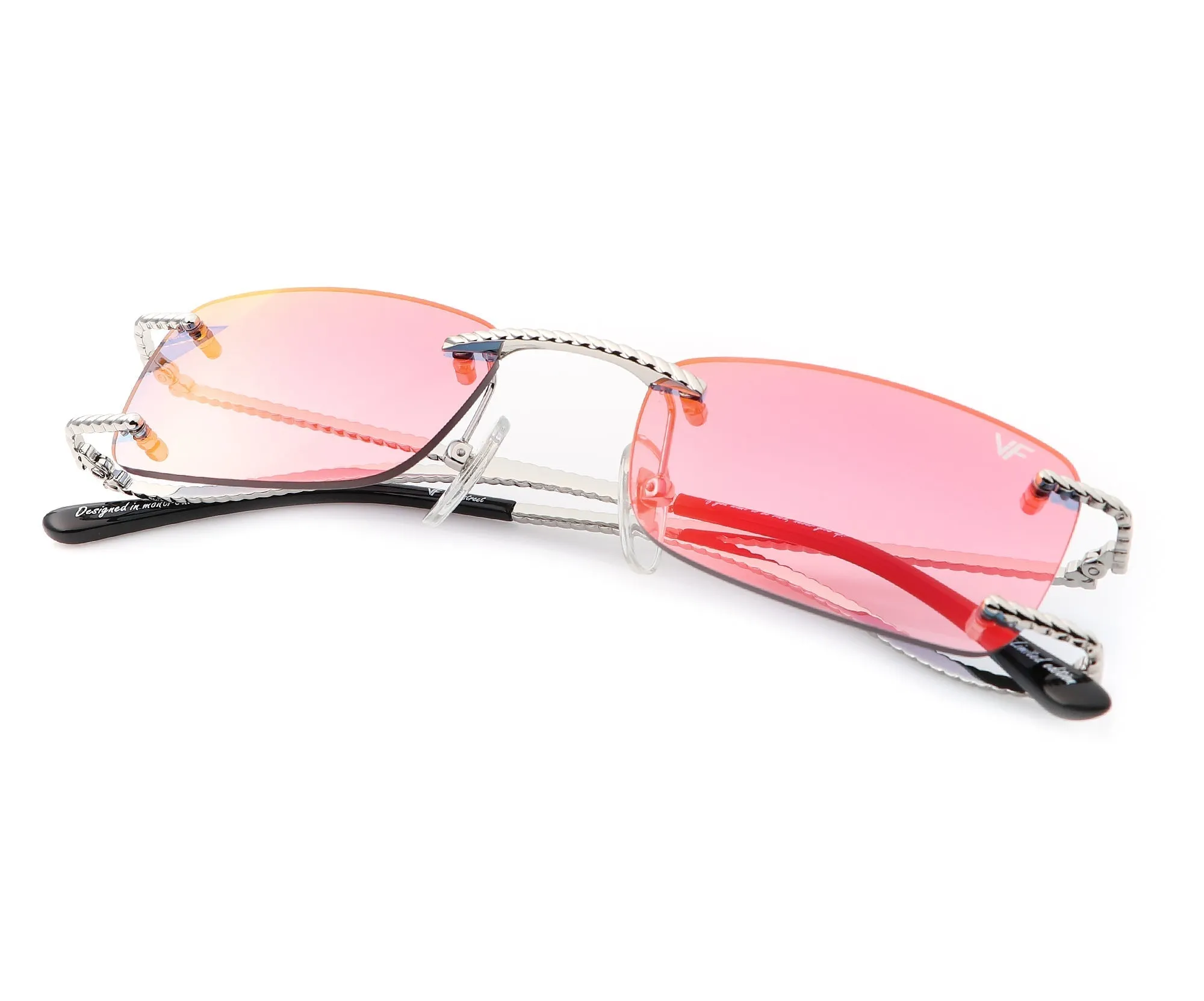 Wall Street Rimless Drill Mount 24KT White Gold