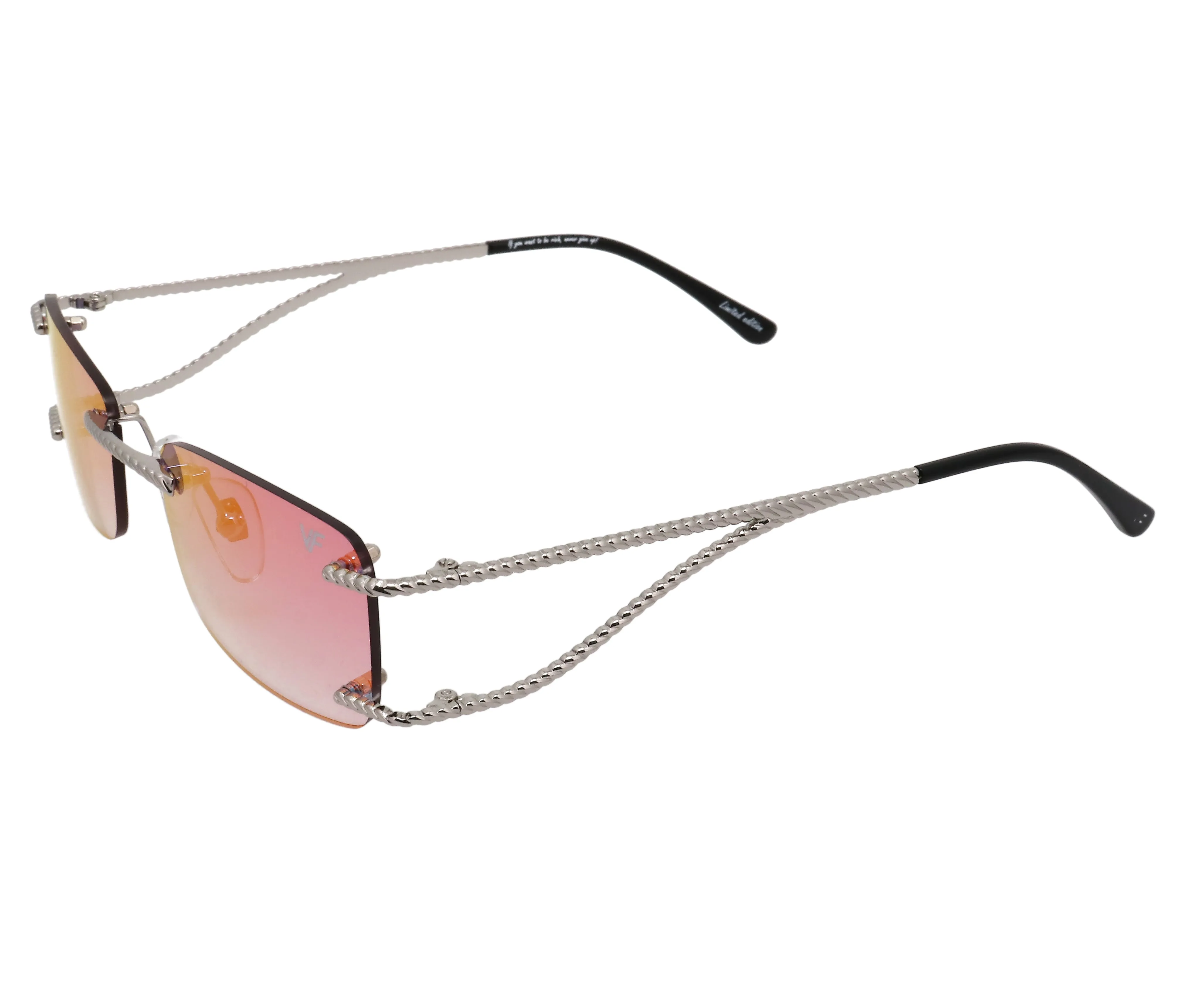 Wall Street Rimless Drill Mount 24KT White Gold