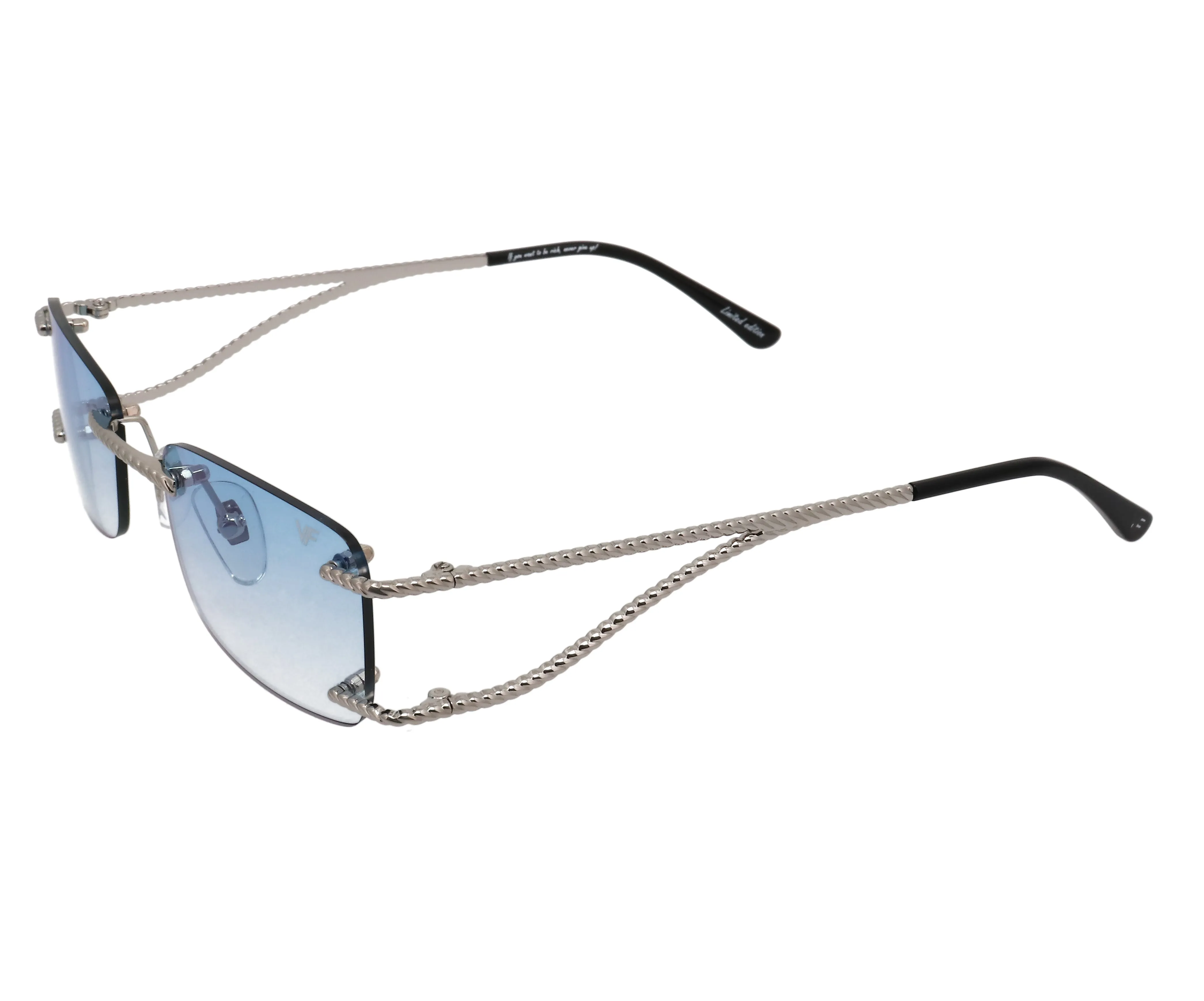 Wall Street Rimless Drill Mount 24KT White Gold