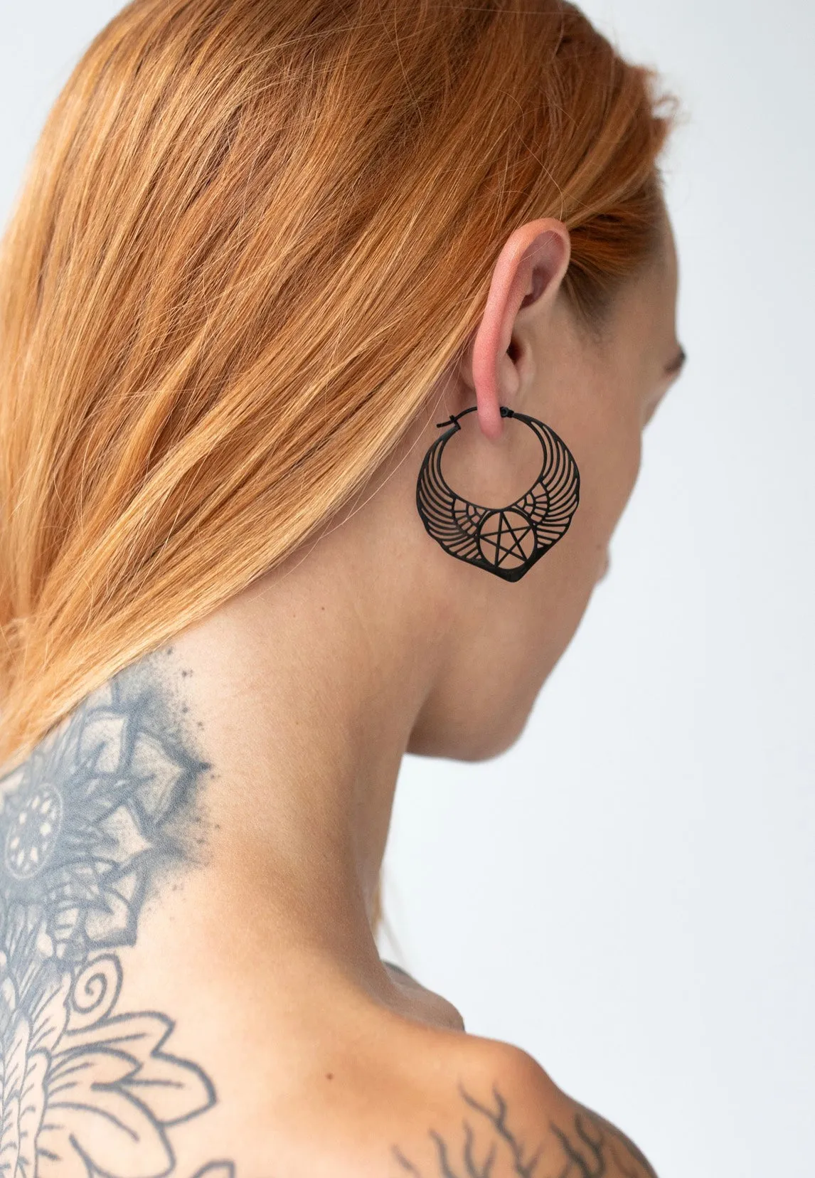 Wildcat - Winged Pentagram - Earrings
