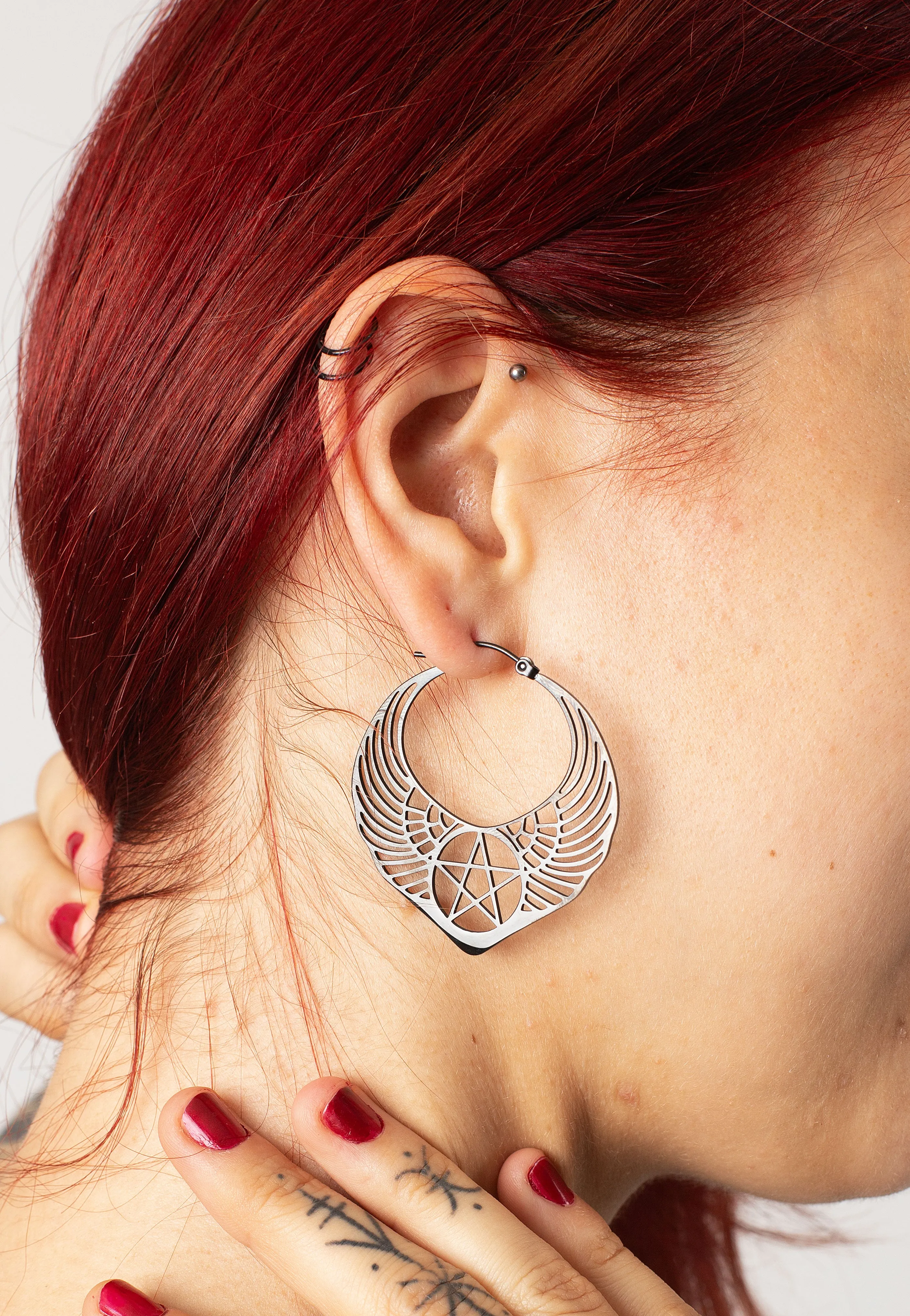 Wildcat - Winged Pentagram - Earrings