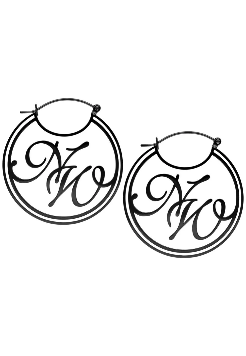 Wildcat x Nightwish - Big Black Logo Hoops  - Earrings