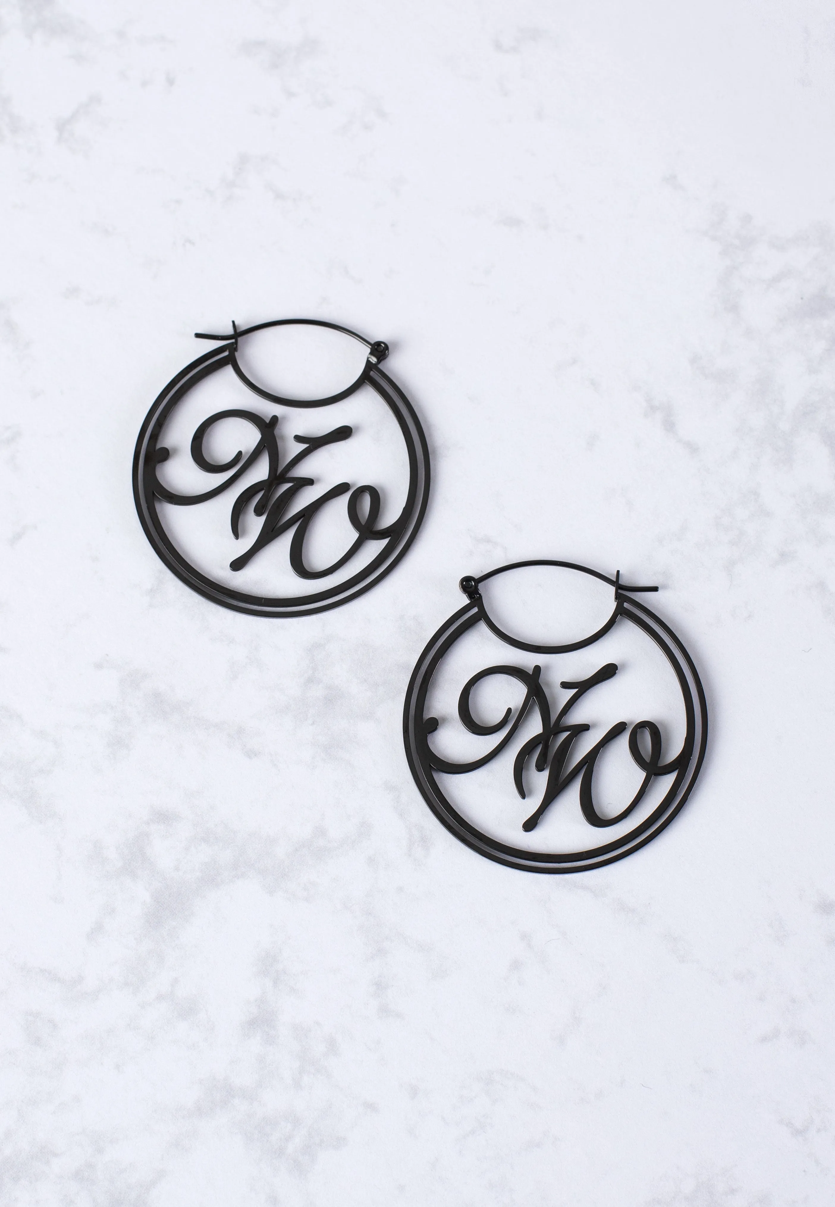 Wildcat x Nightwish - Big Black Logo Hoops  - Earrings